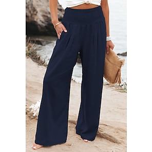 Women's Flare Pants Trousers Black Dark Grey Fashion Casual Daily Wide Leg  Full Length Comfort Solid Colored S M L XL 2XL 2024 - $18.99