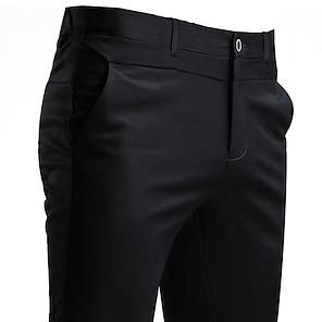 Men's Dress Pants Trousers Pocket Straight Leg Plain Breathable