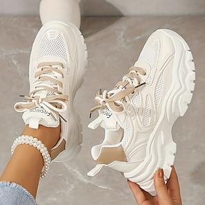 Women's Sneakers Height Increasing Shoes Platform Sneakers White