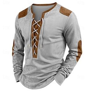 Henley Shirts For Men 2025,Mens Fashion Casual Color Block