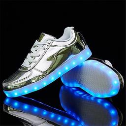 Boys Girls Sneakers LED Light up Shoes High Top USB Charging PU