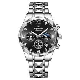 Fashion Mens Business Black Watches Luxury Stainless Steel Ultra